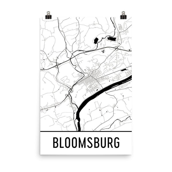 Bloomsburg Street Map Poster White