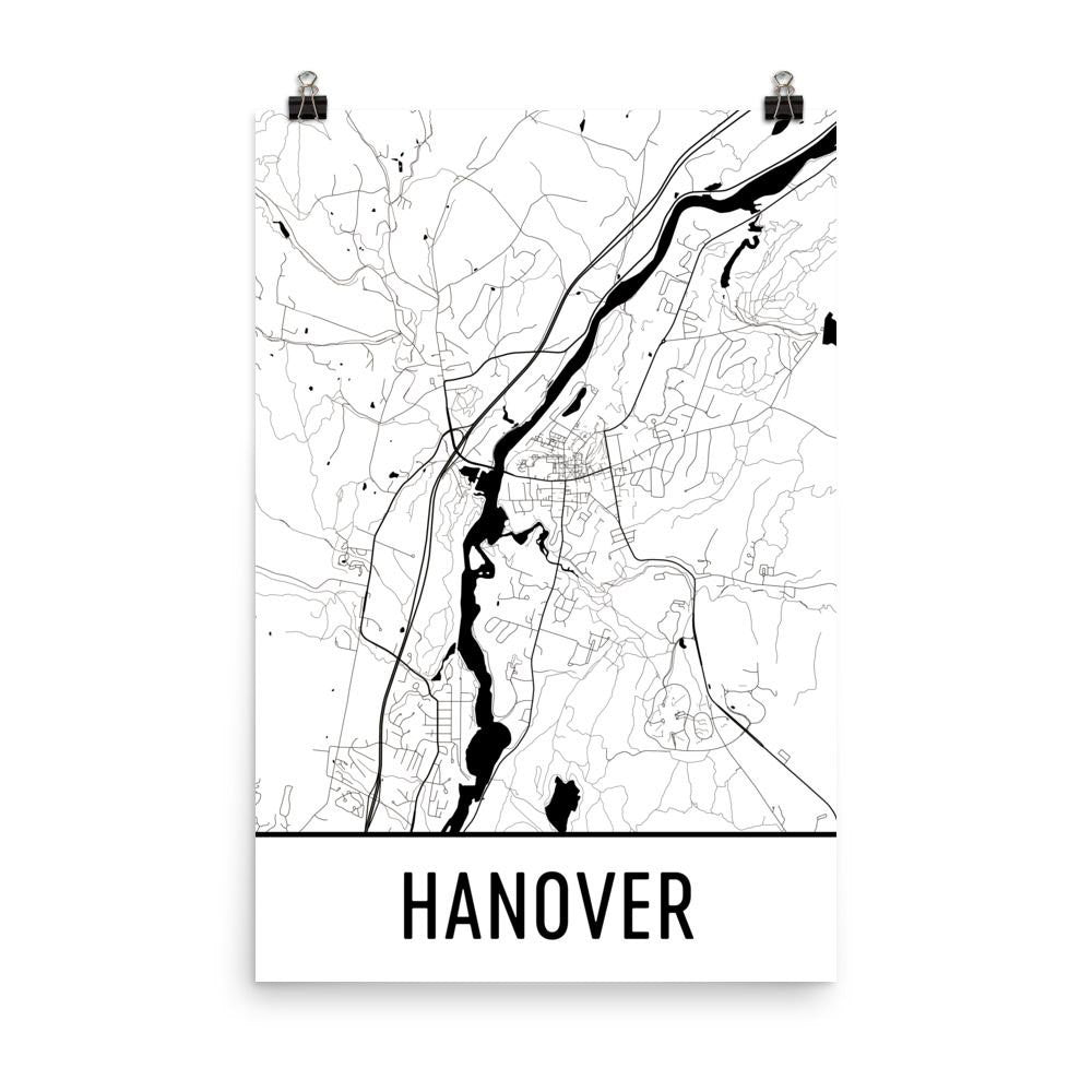 Hanover Street Map Poster White