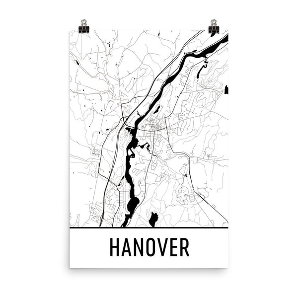 Hanover Street Map Poster - Wall Print by Modern Map Art