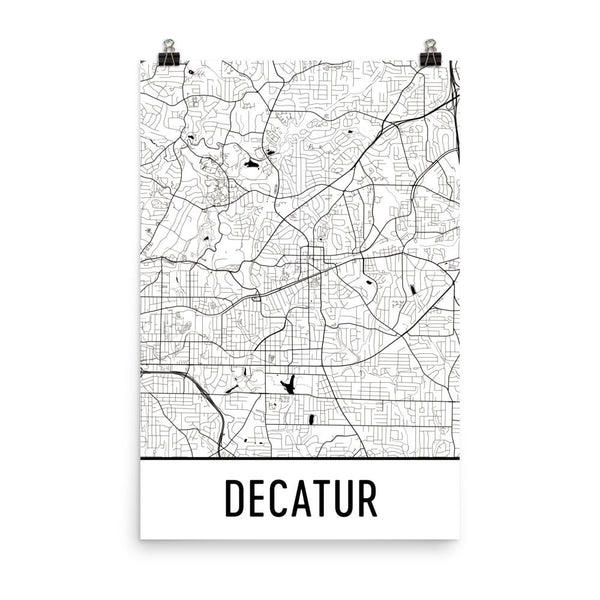 Decatur GA Street Map Poster White