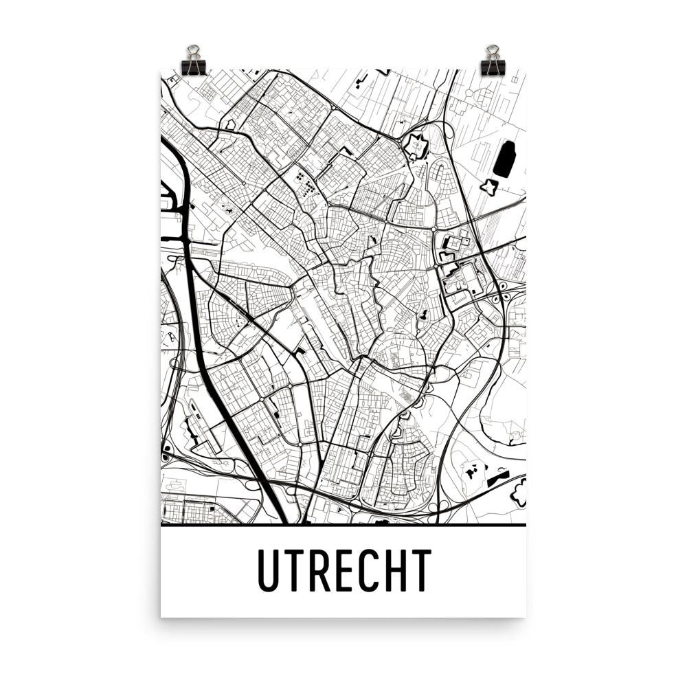 Utrecht Street Map Poster White