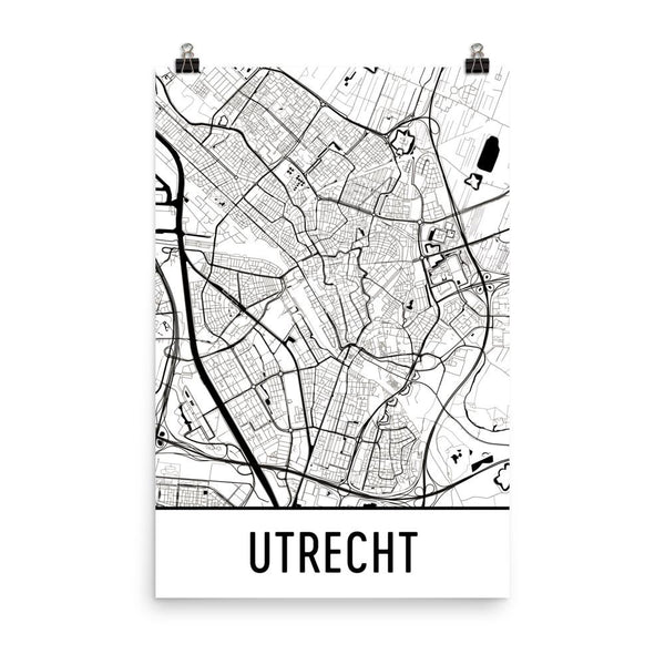 Utrecht Street Map Poster White