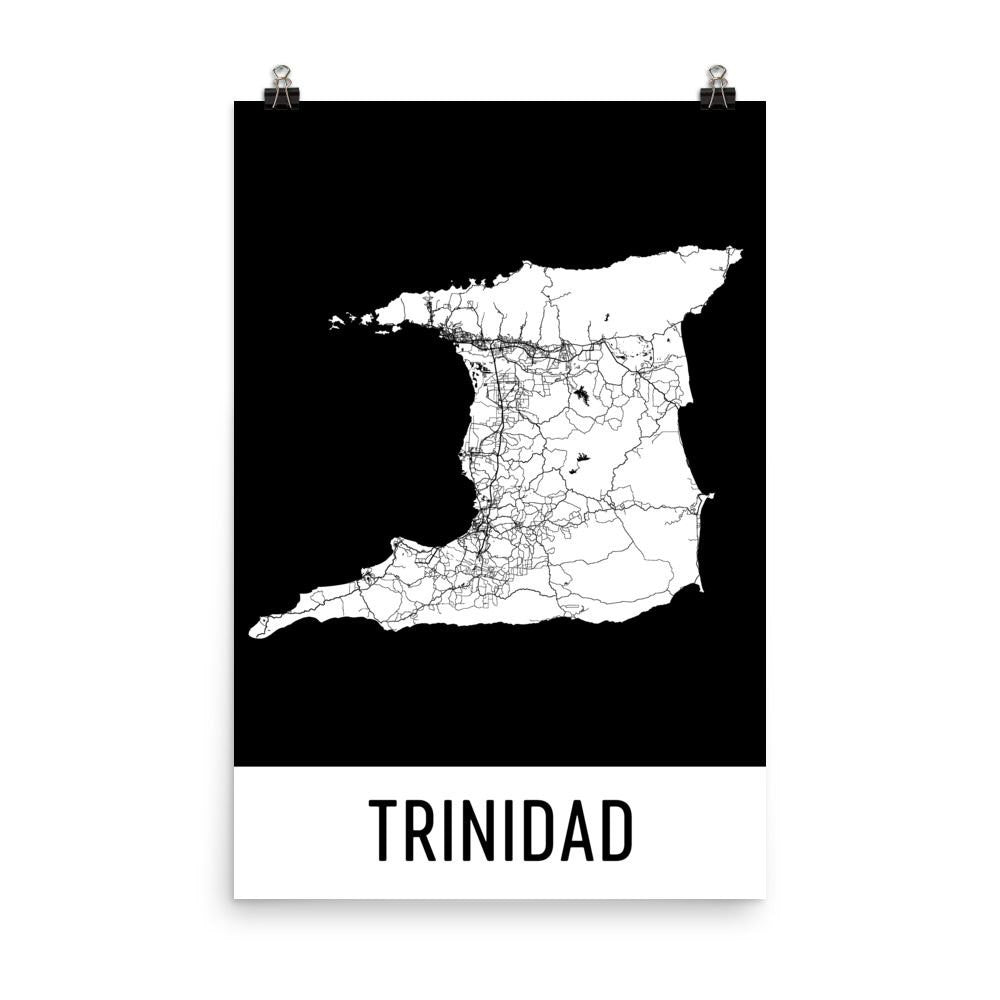 Trinidad Street Map Poster White