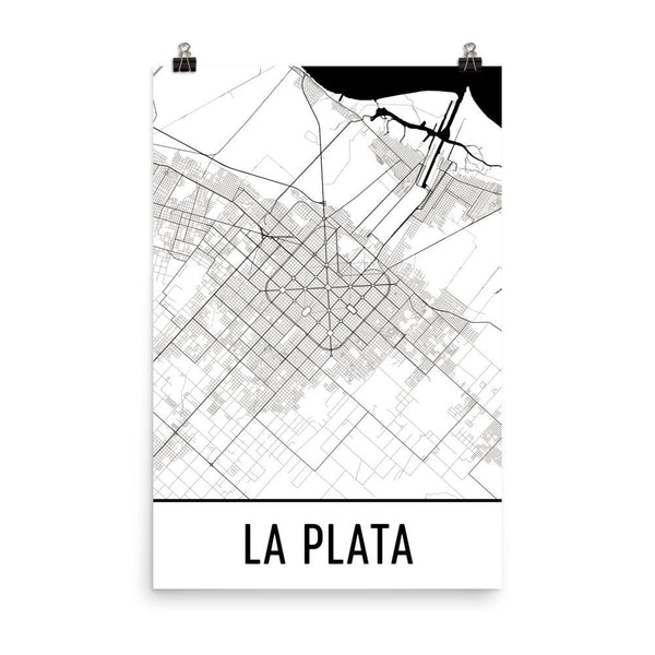 La Plata Street Map Poster White