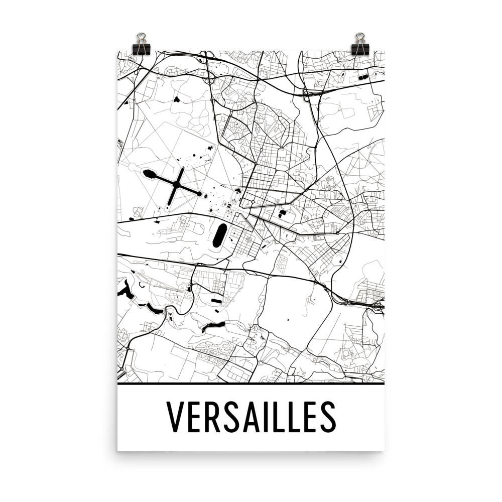 Versailles Street Map Poster White