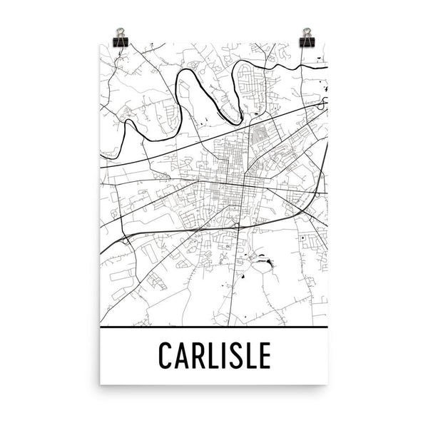 Carlisle Street Map Poster White