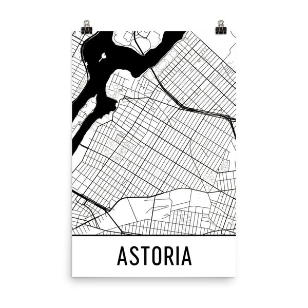 Astoria Street Map Poster White