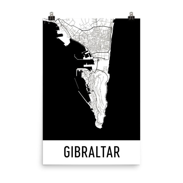 Gibraltar Street Map Poster White