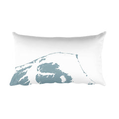 Outer Banks NC black and white throw pillow with city map print 18x18 Black