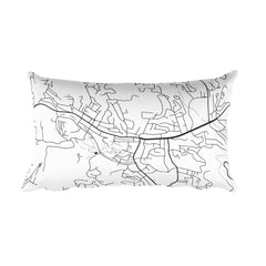 Boone black and white throw pillow with city map print 12x20