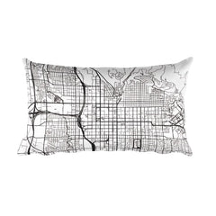 Salt Lake City black and white throw pillow with city map print 12x20