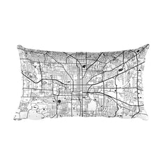 Tallahassee black and white throw pillow with city map print 12x20