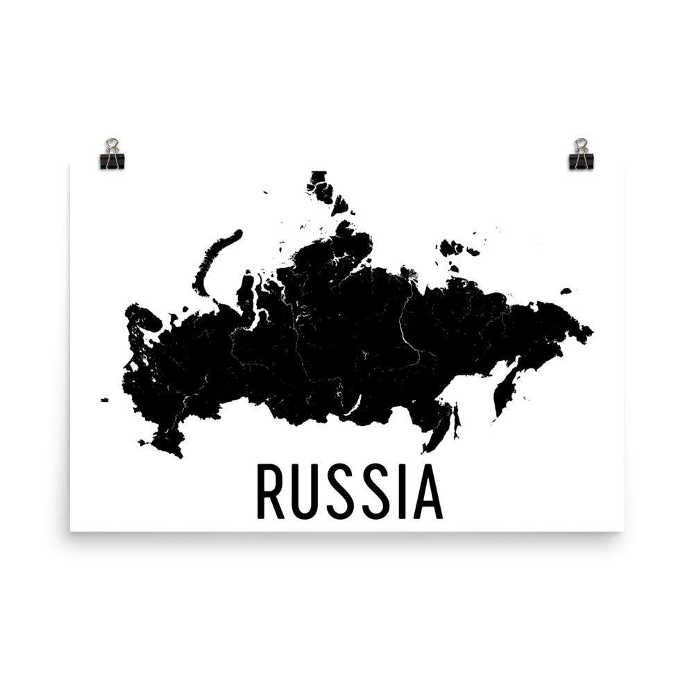 Russia Map Poster - Wall Print Decor by Modern Map Art