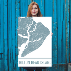 Hilton Head Island Street Map Poster