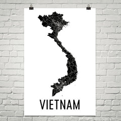 Vietnam Wall Map Print - Modern Map Art