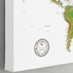 Personalized World Travel Map Tracker - Topographic